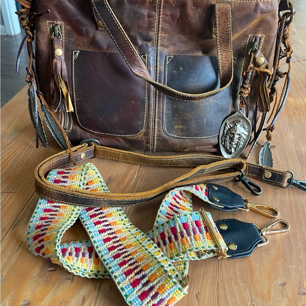 All leather Myra bag with 2 extra straps